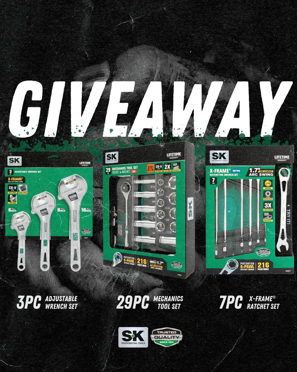 Ready to stock up your toolbox for the holidays? Look no further! 🧰 🎄 Join our giveaway sweepstakes for a shot at winning FREE SK Professional Tools, now through the end of December. Enter through Instagram at the link ➡️ tr.ee/xUsFS2th3w #sktools #skprotools #tools