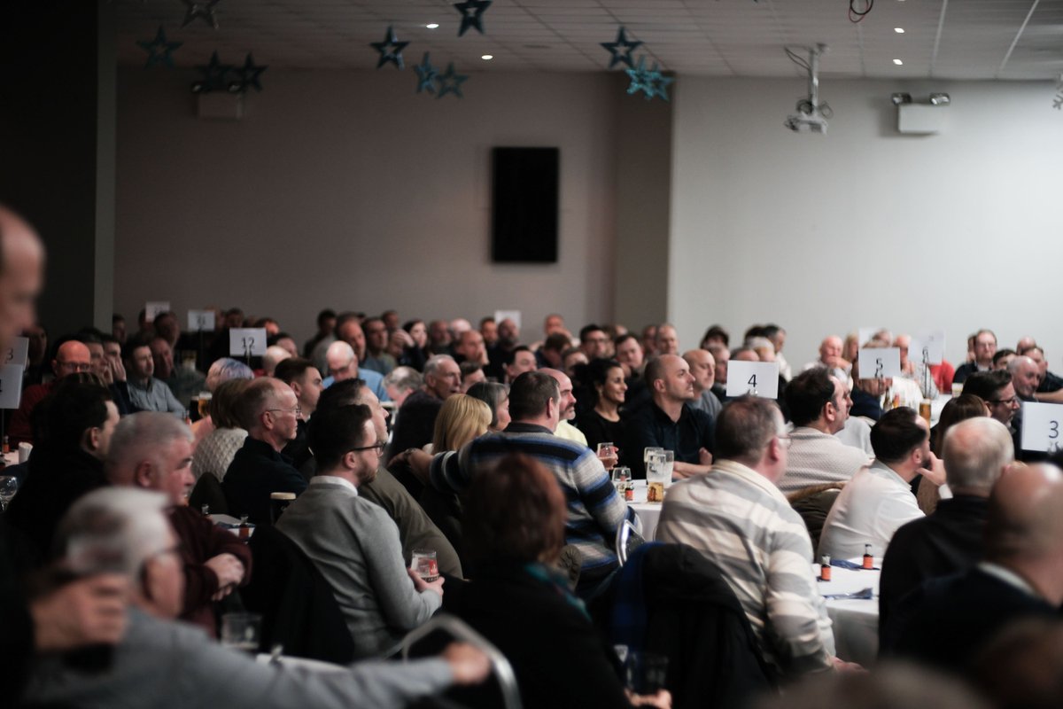SWFCCP's tweet photo. The seats are full, and the lights are low. Our evening with Wednesday Legend Roland Nilsson has begun! 🌟✨🍽️ 
 
#CharityDinner #SWFC #WAWAW | @swfc https://t.co/QiDYWDN9pZ