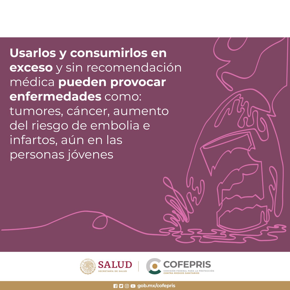 DIPRIS_Chiapas's tweet photo. #Cofepris exhorta a la población a no consumir ni utilizar #EsteroidesAnabólicos con fines estéticos. Además, invita a denunciar a los establecimientos y sitios web que los promuevan, distribuyan y comercialicen. 
Realiza tu denuncia 👉https://t.co/g9LdZubbyX #CofeprisTeProtege https://t.co/FHUHrX2N3d