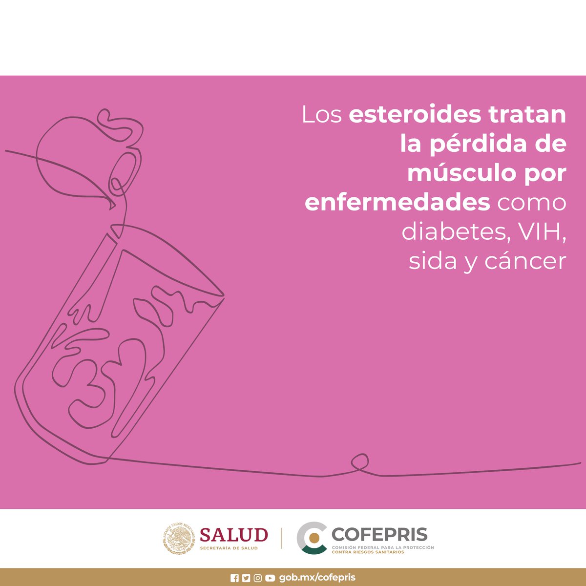 DIPRIS_Chiapas's tweet photo. #Cofepris exhorta a la población a no consumir ni utilizar #EsteroidesAnabólicos con fines estéticos. Además, invita a denunciar a los establecimientos y sitios web que los promuevan, distribuyan y comercialicen. 
Realiza tu denuncia 👉https://t.co/g9LdZubbyX #CofeprisTeProtege https://t.co/FHUHrX2N3d