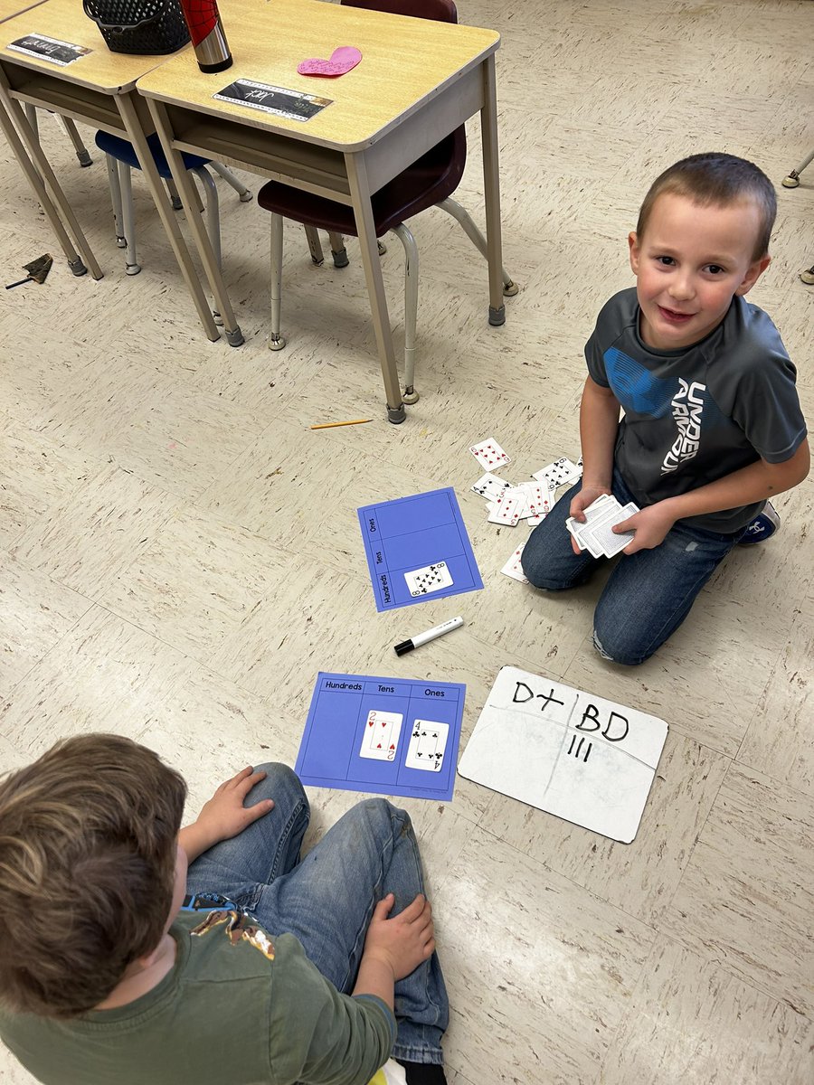 niedbala_ldsb's tweet photo. Ask your child about our math game HTO. It is easily replicated at home with a deck of cards and a homemade hundreds, tens, and ones chart. https://t.co/l8xNyJ5I9I