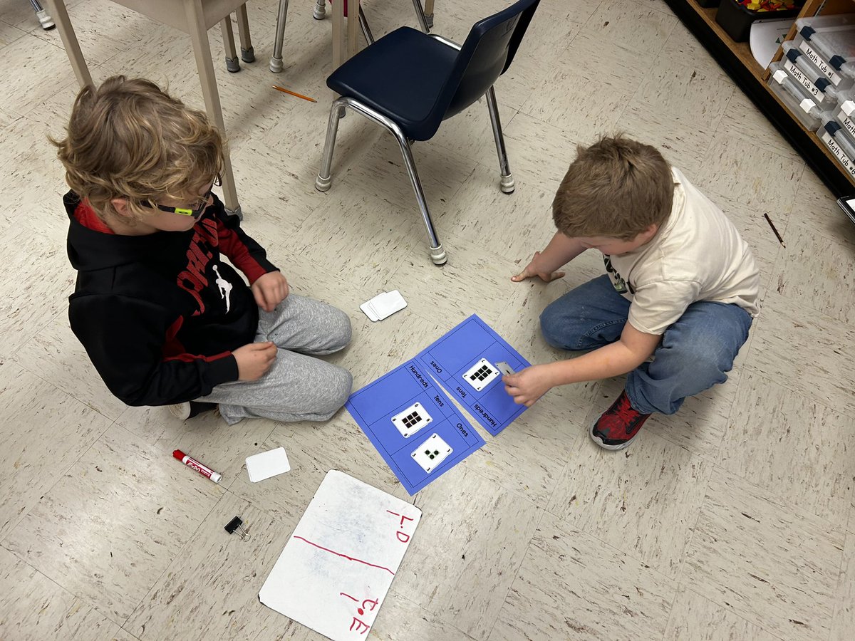 niedbala_ldsb's tweet photo. Ask your child about our math game HTO. It is easily replicated at home with a deck of cards and a homemade hundreds, tens, and ones chart. https://t.co/l8xNyJ5I9I