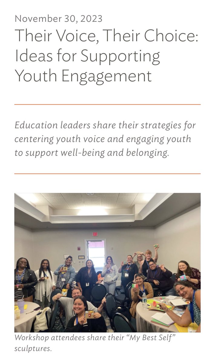 Their Voice, Their Choice: Ideas for Supporting Youth Engagement, healthiergeneration.org/articles/their… #youthvoice #FloridaAfterschool #afterschoolworks @HealthierGen #kohlshealthyathome @icanendthetrend @afterschool4all #youthengagement @youngstory