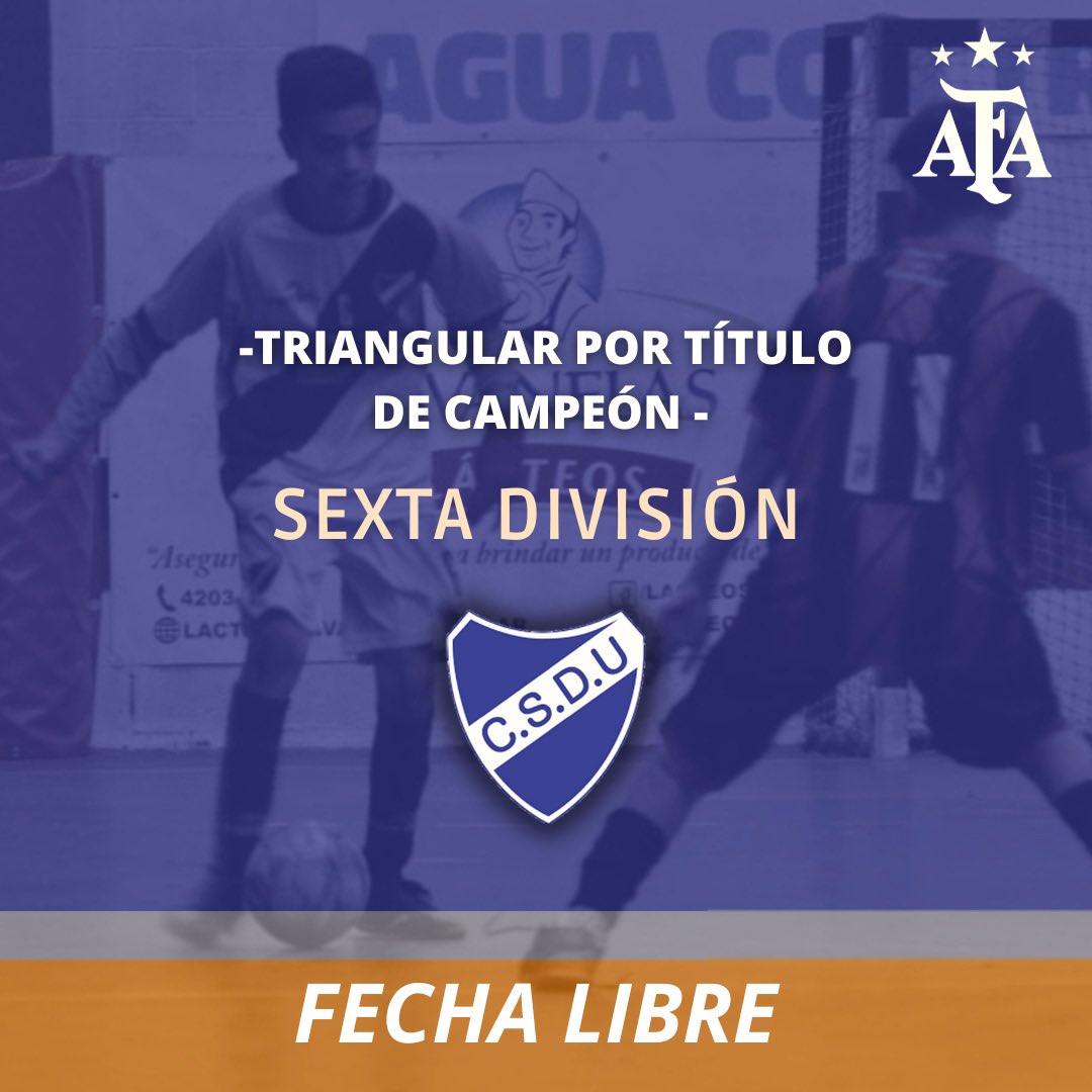 ✍🏼 La Sexta División Masculina no tendrá actividad este fin de semana por tener fecha libre en el Triangular por el Título de Campeón ⚽️