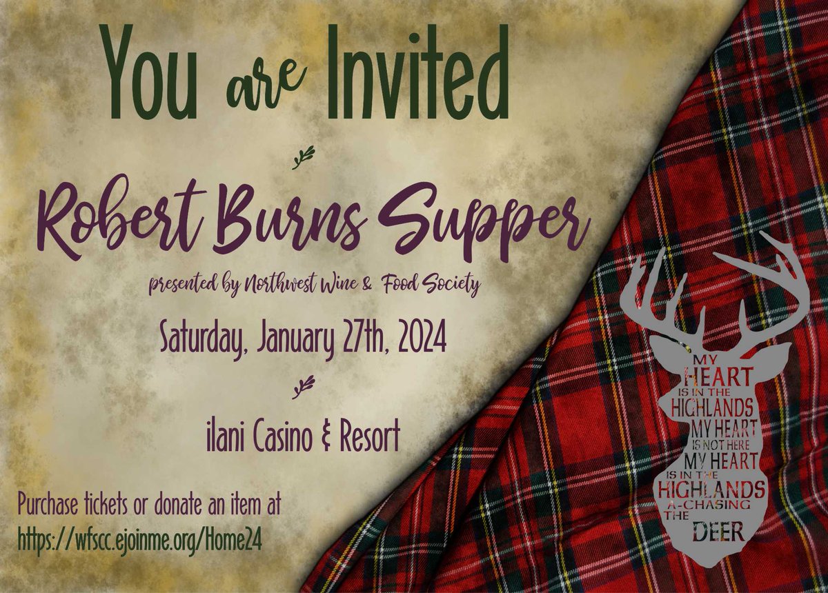 Contribute to the future of culinary and viticulture students by joining us at #BurnsSupperNW. Proceeds of both the silent and live auctions go directly to students and programs across the northwest. RSVP now and invite your friends!
Tickets available at ow.ly/cUhq50QauHz