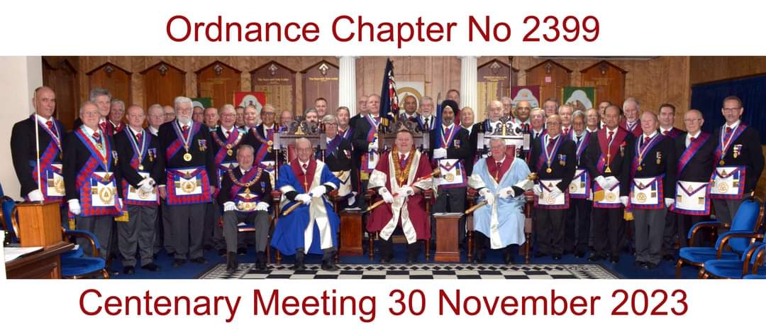A Centenary Meeting is a quite exceptional event. The Centenary Meeting of Ordnance Chapter was no exception. Many congratulations to the incoming Principals. May they set a standard that will last for another 100 years!
The Installation Ceremony was to a very good standard.
