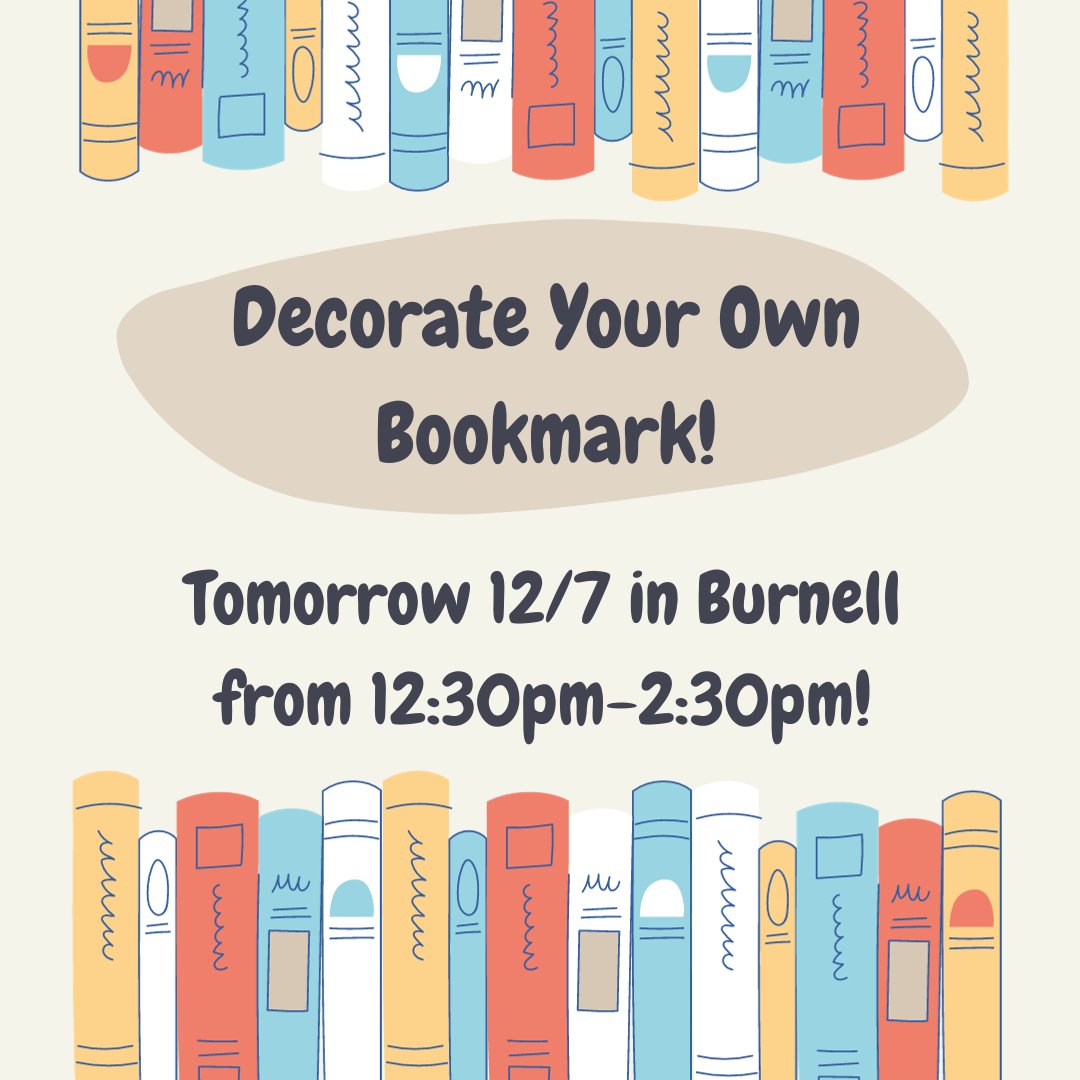 BSUOutreach's tweet photo. Tomorrow Stress Free Zone Presents… Decorate Your Own Bookmark and Greeting Card Making in Burnell!
#ThisIsBSU #BSUHealthPro #BSUoutreach https://t.co/ASPVBAnHnF