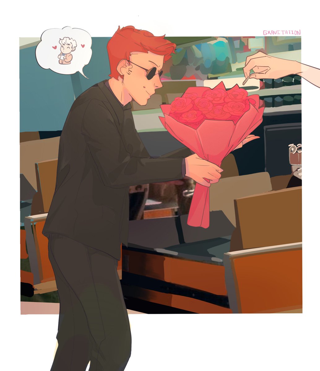 Misael16415185's tweet photo. Crowley comprándole flores a aziraphael 
.
.
#drawings #draw #drawing #dibujodigital #dibujos #ilustrator #ilustracion #ilustration #crowley #aziraphael #goodomens #amazon #love #fyp #artist https://t.co/iSuHheVWkM