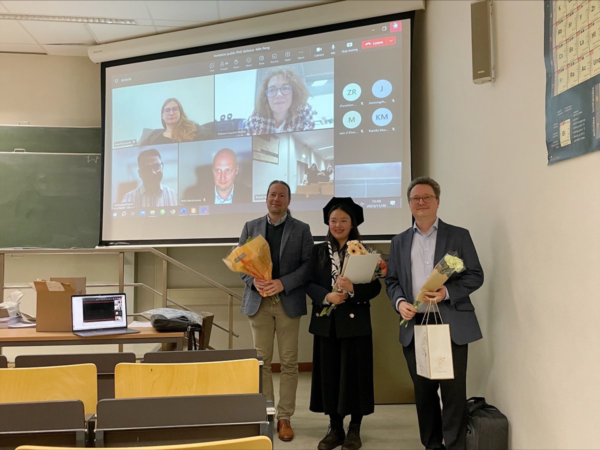 Congratulations Min with your PhD! <a href="/XStruct_group/">Kristof Van Hecke - XStruct</a> is very proud of you. Thanks to all committee members and co-promoter <a href="/AnnaMKaczmarek1/">Anna M. Kaczmarek</a>
