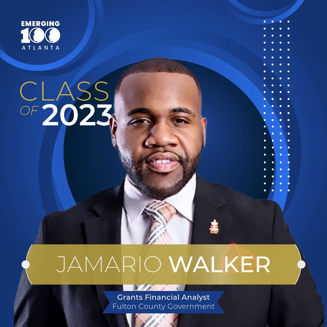 Congratulations to #TeamFulton member Jamario Walker, a Grants Financial Analyst in the Finance Department, who was recently inducted into The Emerging 100 Atlanta Class of 2023!