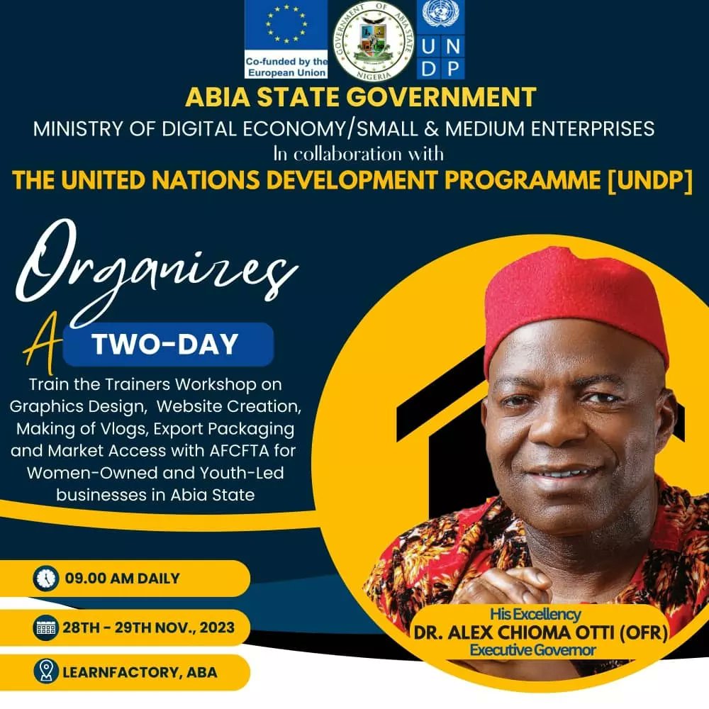 TheSandraSmyle's tweet photo. Earlier this week, I facilitated a digital skills training for Youth and women-led businesses in Abia on behalf of the @NG_AbiaState in partnership with the @UNDPNigeria and @EUinNigeria. https://t.co/pDu91kvUhn