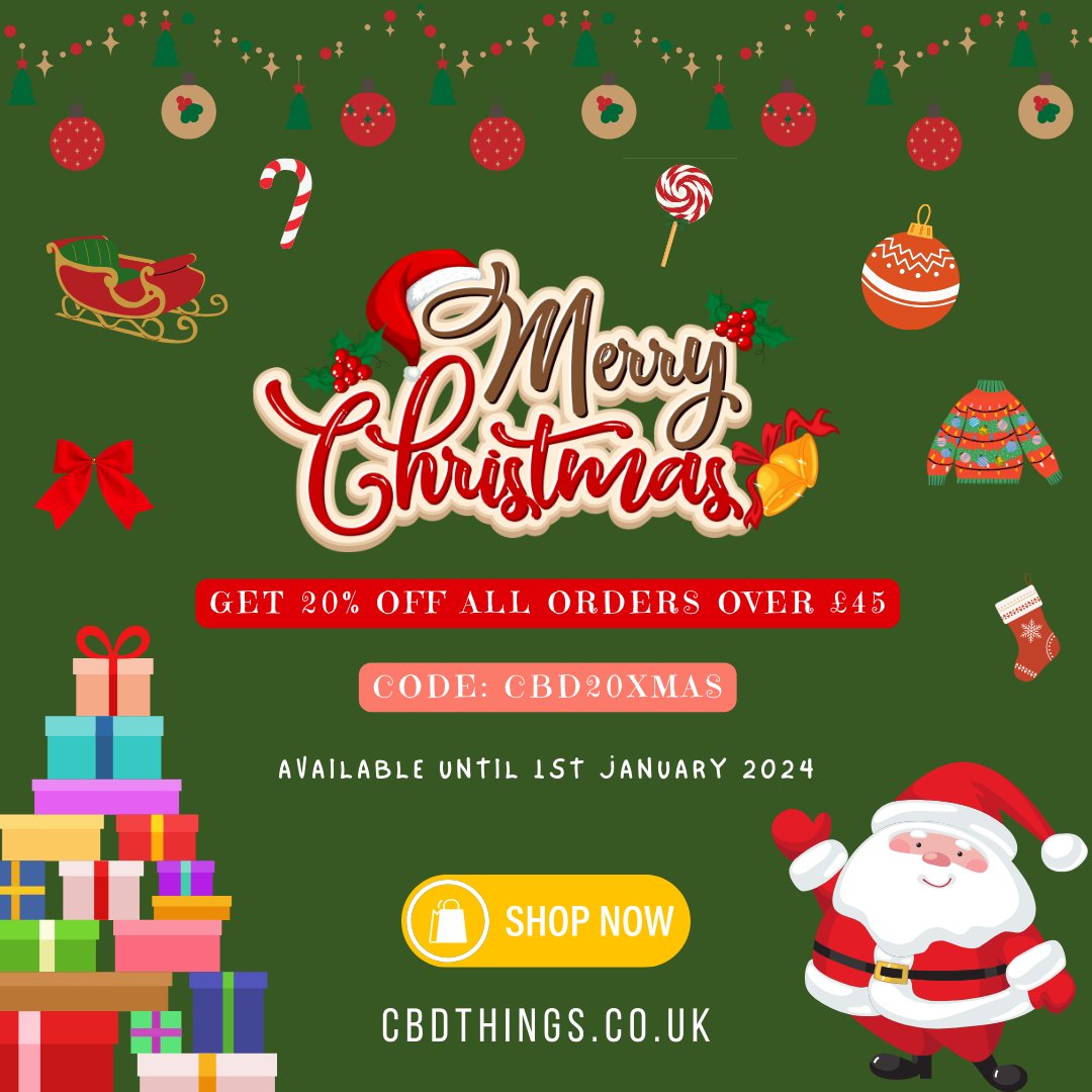 📦CBD products 
🌱Vegan | Cannapro certified 
🔖Discount code: "CBD20XMAS" 20% OFF!
🚚 Free Shipping on all orders over £60
 🛒 Shop now cbdthings.co.uk