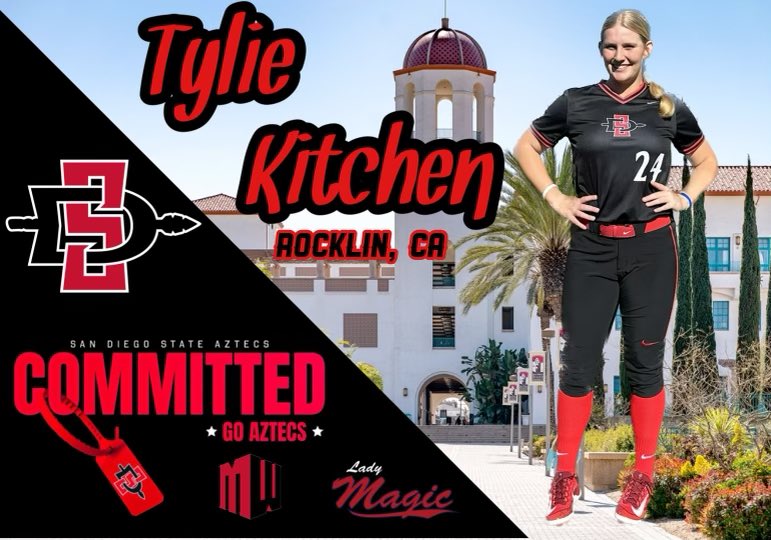 I’m SO excited, honored & humbled to announce my commitment to continue my academic and athletic career at San Diego State University! I want to thank all my coaches, family, and teammates! Go Aztecs! ❤️🖤 @StaceyNuveman @fearny37 @CoachCurly_ @AztecSoftball @delanieewisz @LM07SB