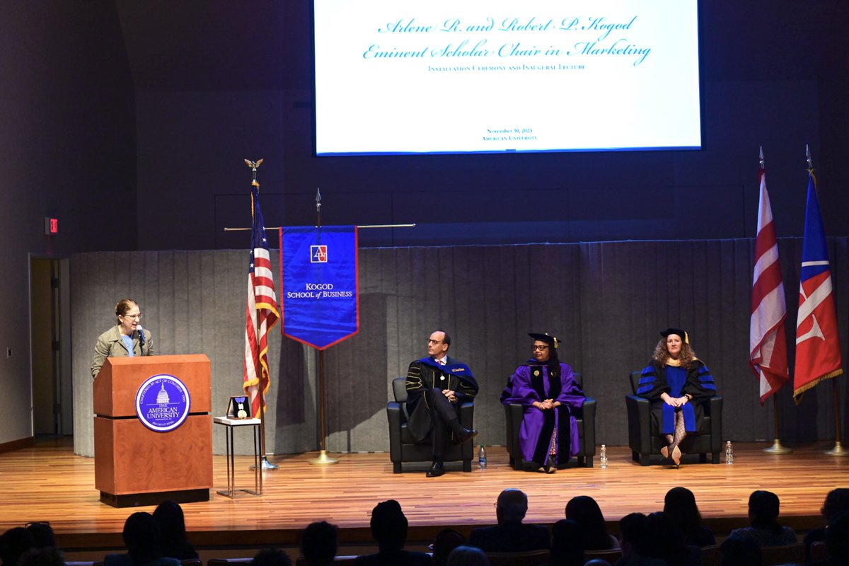 KogodBiz's tweet photo. On Thursday afternoon, Kogod professor Sonya Grier was formally installed as the Arlene R. and Robert P. Kogod Eminent Scholar Chair in Marketing. Please join us in celebrating Professor Sonya Grier on this highest honor! https://t.co/4Q1M7pMpdU