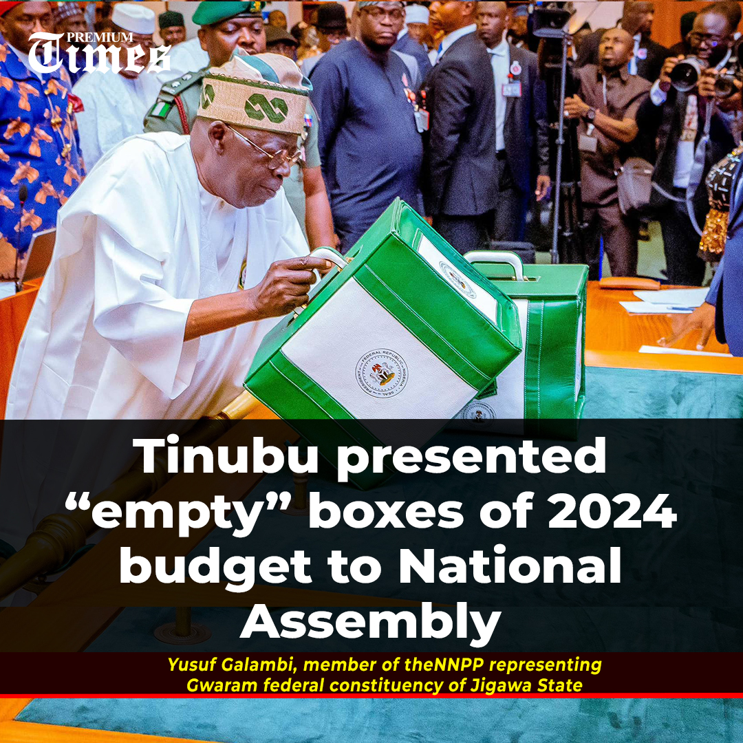 PremiumTimesng's tweet photo. "If he (Mr Tinubu) was not ready, if the budget proposal was not ready to be presented, he shouldn't have come and said he was done. We could have given him more time, why the haste? Why would he come and read something and even say he has kept it (document) when it's empty," he said. https://t.co/4y99Tykzhd