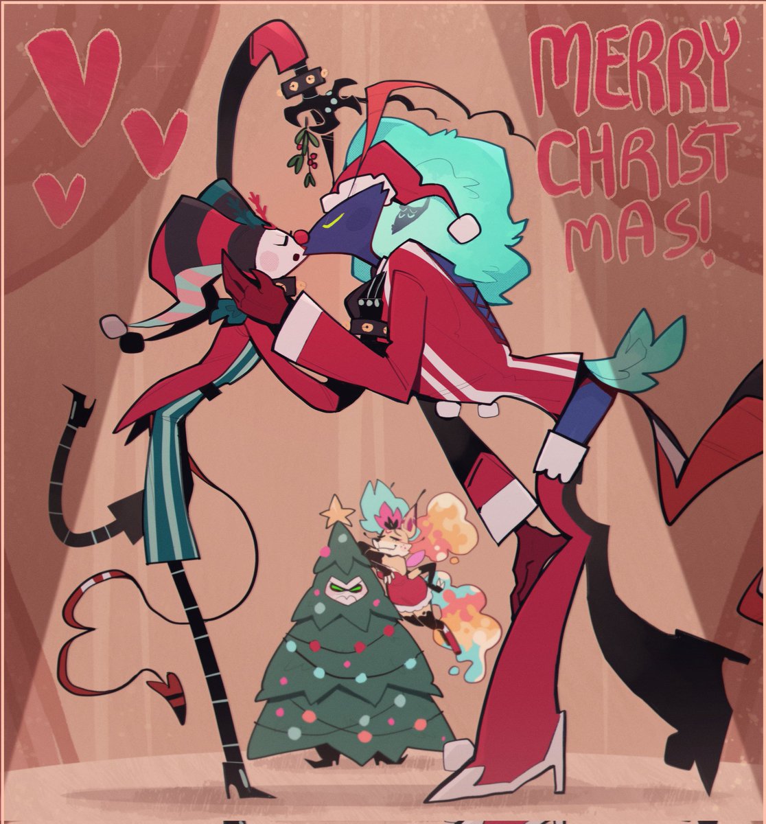 juulcheesecake's tweet photo. SEASONS GREETINGS TO THE WORLD!!💞

#HelluvaBossFanart #HelluvaBoss #Fizzarozzie #fizzmodeus https://t.co/TRT51EOCez