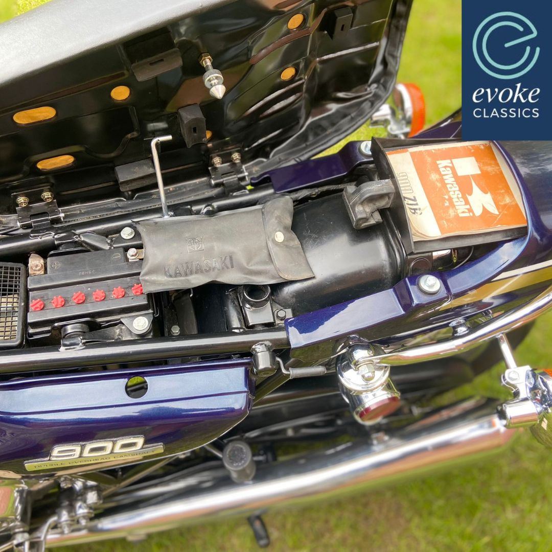 EvokeClassics's tweet photo. LIVE AT AUCTION
1975 Kawasaki Z1B 900
https://t.co/hJoSffhS9A
+ Candy Blue
+ Matching numbers
+ Genuine mileage
+ From a private collection
#KawasakiZ1 #ClassicKawasaki #ClassicMotorcycles https://t.co/SboAYjmERH