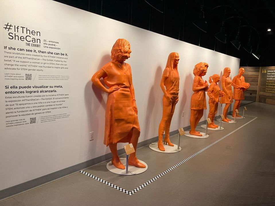 PacSci's tweet image. If she can see it, then she can be it 🔬 Today, we just opened our new #IfThenSheCan gallery, featuring six life-sized sculptures of local women scientists! This gallery is part of our new #ScienceforEveryone exhibit. Included in general admission.