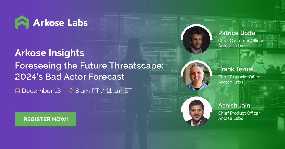 Now this going to be an outstanding knowledge swap. Sign-up to tune in. Frank Teruel, <a href="/PatriceBoffa/">patrice:boffa ⊛</a>, <a href="/AshishJa1n/">Ashish Jain</a> to reveal 2024 #cybersecurity trends. Fresh insights from three experienced security veterans.  bit.ly/3GpHQlP #BotManagement