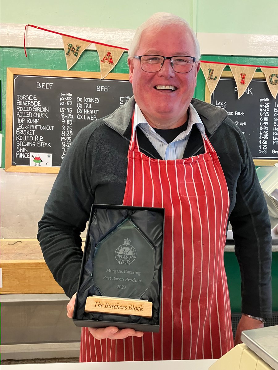 Huge congratulations to my local butcher Les for bringing home the bacon - literally!! @royalwelshshow Winter Fair Bacon champion!! Gwych Les, ti’n hero!!