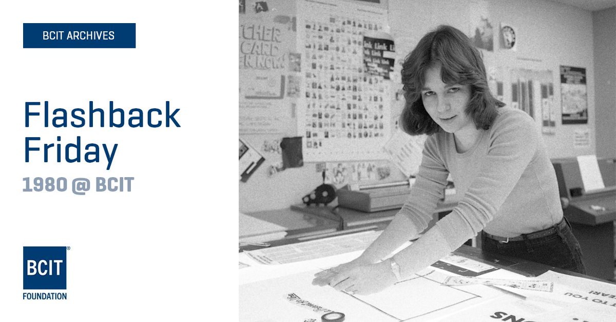 This #FlashbackFriday, we’re sharing the history of BCIT’s student publication: Link Magazine. In this image from 1980, a student creates the latest issue’s layout. 

Learn more about Link Magazine here:linkbcit.ca/about/

<a href="/BCITArchives/">BCIT Archives</a> @BCIT
#BCIT
