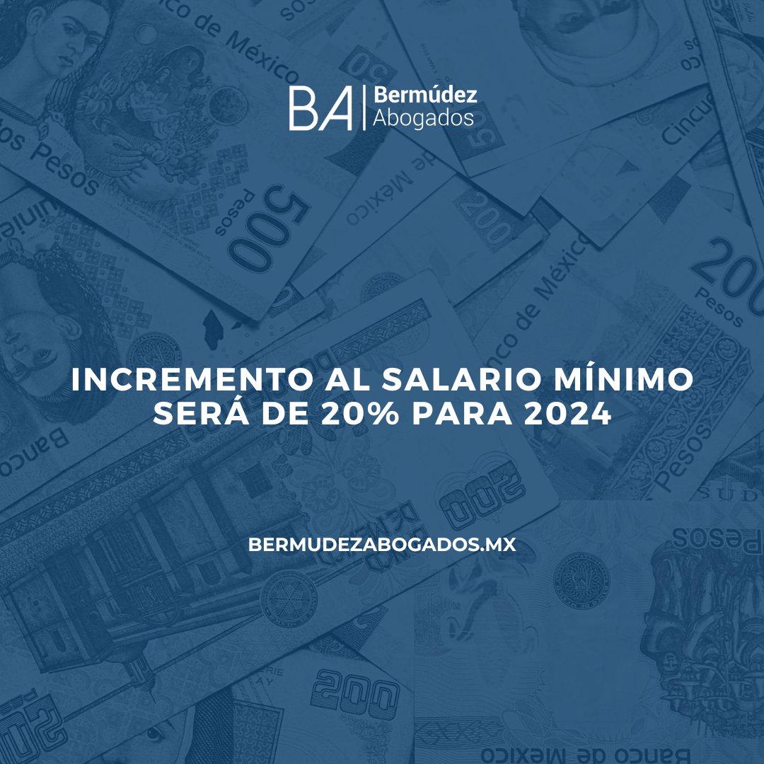 BermudezAboga2's tweet image. Durante la sesión del #Conasami se acordó otorgar un incremento al #SalarioMinimo2024 de 20% general. De esta manera, se espera que el salario pase de 207.44 pesos diarios a 248.84 pesos a partir del primero de enero de 2024.