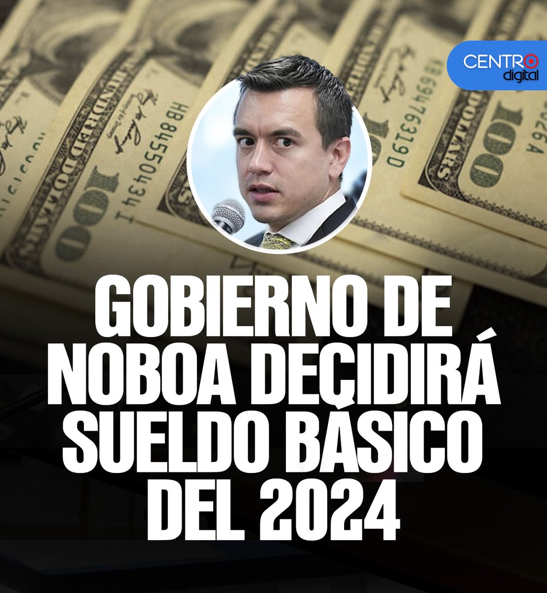 radiocentroec's tweet photo. #ATENCIÓN: 🗣️Tras cuatro horas de debate en el Consejo Nacional de Trabajo y Salarios no se llegó a un acuerdo para definir el alza salarial para el 2024 y por ello ahora la decisión la tomará el Gobierno de @DanielNoboaOk .
Los trabajadores plantearon que el salario suba 
$ 100, es decir de $ 450 a $ 550, sin embargo no se llegó a un consenso.
Los Detalles ⤵️
https://t.co/jhztGLj3NP
