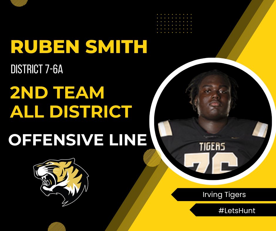 _IHSTigerFtball's tweet photo. Congratulations to our 2nd Team All-District Football selections: 

•Ruben Smith
•Caleb Centeno
•D’Anthis Upshaw

@IrvingISD | @IISDAthletics | #LetsHunt https://t.co/Rc5Ug0Cf8r