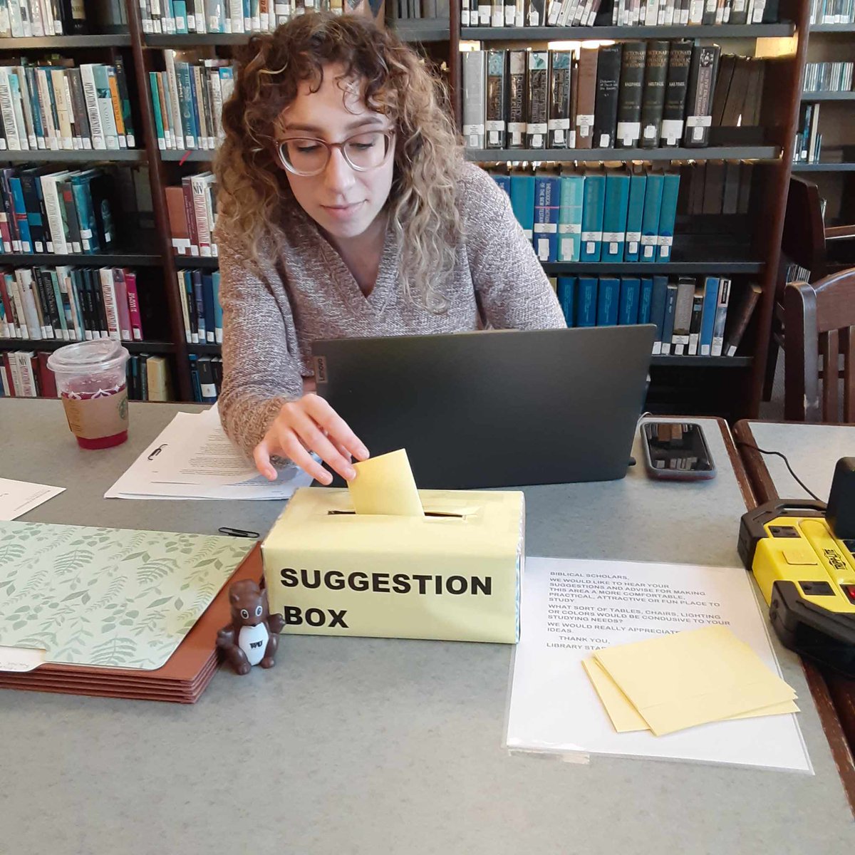 EberlyLibraryWU's tweet photo. If you frequent the Biblical Commentaries section of Eberly, have you seen our suggestion box? We're doing some updates to the space, and would love to hear from you! Let us know your thoughts by submitting your suggestions #suggestionbox #eberlylibrarywu #academiclibrary https://t.co/s8NbdycofS