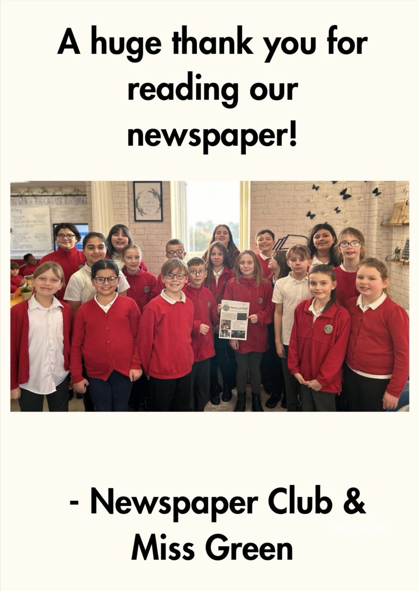 We have now published the first edition of New News at Dial📰

Newspaper club have worked their socks off to create this and I couldn’t be prouder!

Myself and the children involved are overwhelmed by all of the support&amp;kind words we’ve received from the whole school community❤️