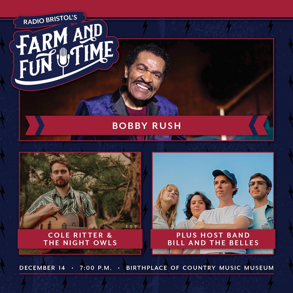 A two-time GRAMMY winner is headlining this month's Farm and Fun Time! Join us on Dec. 14th at 7:00 PM as renowned blues musician Bobby Rush takes the stage with Cole Ritter and The Night Owls and Bill and the Belles! Get your tickets here: bit.ly/47yKotS