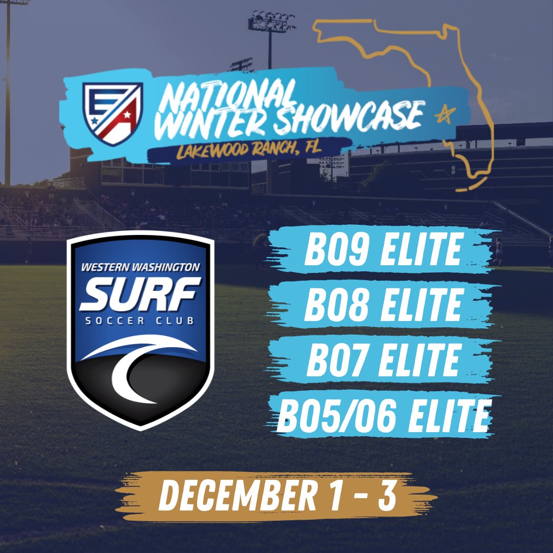 Surf Elite B09, B08, B07, and B05/06 are excited to compete in the EA National Winter Showcase in Florida this weekend. We’re looking forward to this opportunity to see our players take on top competition and showcase their skills in front of college coaches!#EANWS23 #WeAreSurf