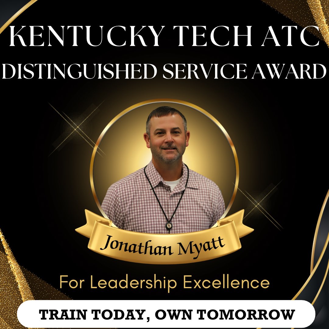 Congratulations to Mr. Myatt! He was awarded the "Kentucky Tech ATC Distinguished Service Award" for his excellence in leadership! The staff at the ATC already knew Mr. Myatt was the BEST and it's wonderful to see he is being recognized at the state level for his leadership.