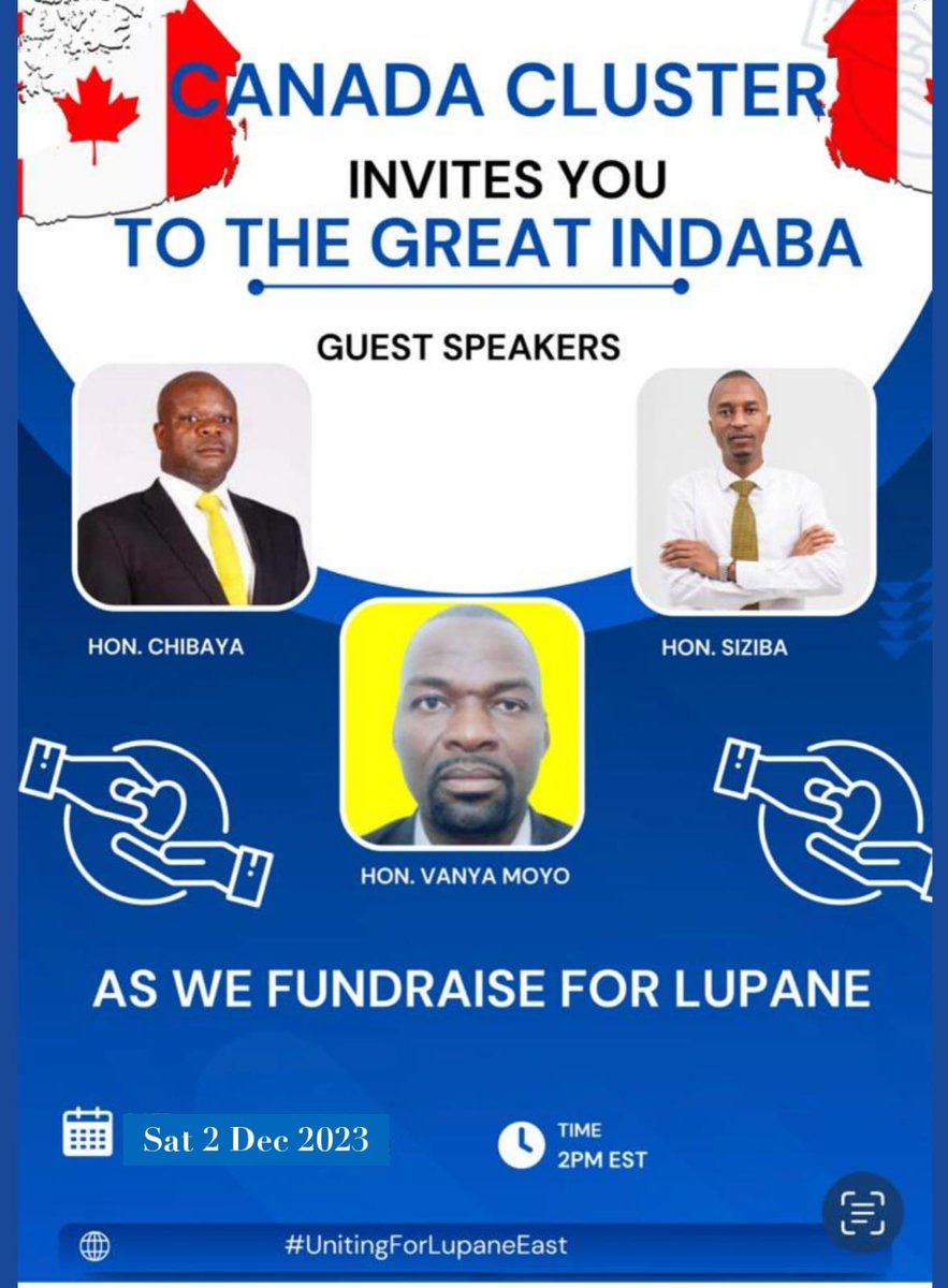 ZdvNap's tweet photo. #ForZimbabwe #ForLupane #CCCNapCanada #ForEveryone #FreedomOrDeath #DearZimbabwe 💛, December 9th!!! Redo!!! #PREPARE #NoRetreatNoSurrender @ChangeRadioZW
*Here we're again Canada, the time is now to bring back in parliament Hon Bright Vanya Moyo (Lupane East) back where we put him on August 23rd 2023. Canada woyeeeee!!! ☝️☝️💛💛
