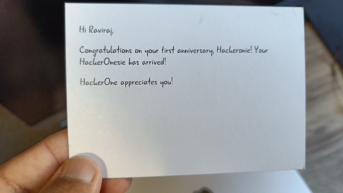 ravEmperorEye's tweet photo. Hello All,

I have completed one year at HackerOne, and I've loved each and every moment. I want to write it shorty that many more anniversaries are to come. ❤️

I have finally achieved what I always wanted—to get my hands on a HackerOne-sie <3

Thread⬇️ https://t.co/5Ku3ZIIhlR