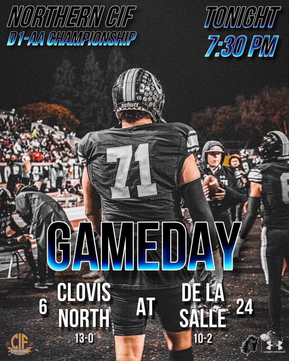 It’s Bronco Game Day!!

🏈: CIF Northern CA D1-AA Championship
🆚: De La Salle High School
🗓: Tonight 
🏟: Owen Owens Field
📍: 1130 Winton Dr
        Concord, CA 94518
⏰: 7:30pm
🎟 : clovisnorthfootball.com/links
📺: NFHS (sub required)
nfhsnetwork.com/events/cif/gam…

#GoBroncos 🐴💪