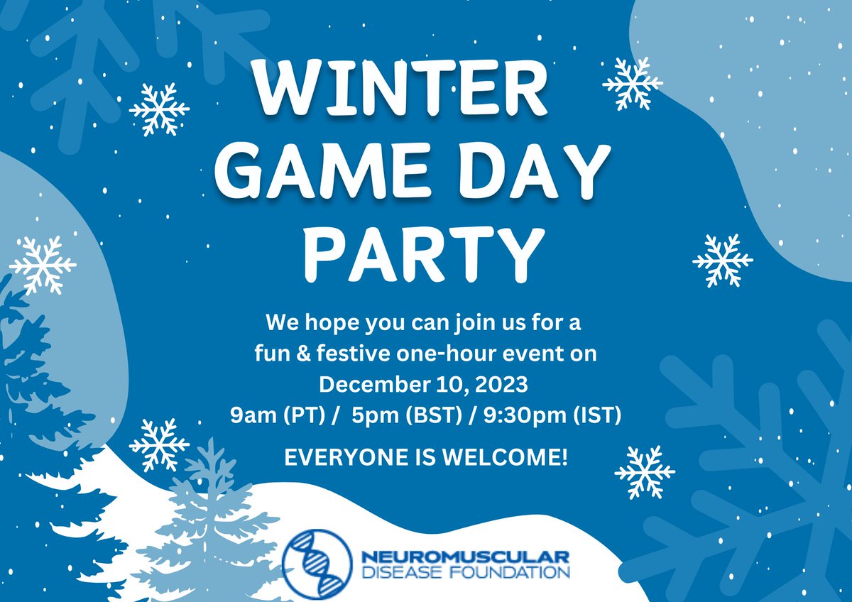 Let's laugh and play with friends, family, and community! Join us on Zoom for virtual trivia, guessing games, and more! Free and inclusive for everyone. December 10, 2023 at 9am PT Registration required. NDF.ticketspice.com/decmeber-huddle