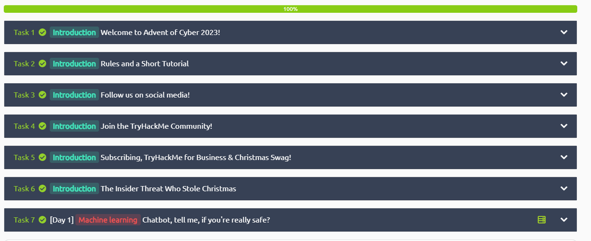 ITMikeMarshall's tweet photo. I also just completed Day 1 of "Advent of Cyber" by TryHackMe ! 😈

Excited to complete every one of these challenges all the way until Christmas! 🎅 🎄   #tryhackme #adventofcyber #Machinelearning #ai #mcgreedy https://t.co/EJg4LEdCir
