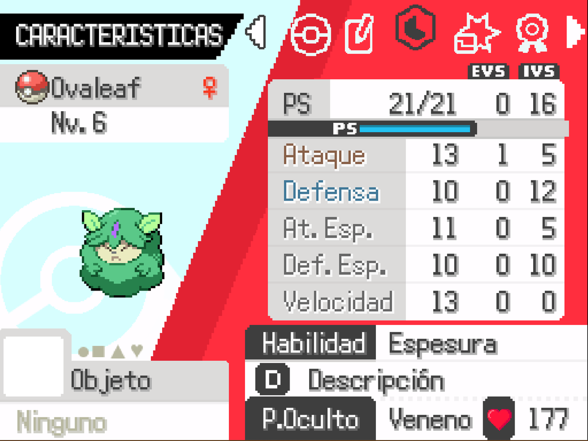 🎉 ¡NOVEDAD! 🆕

PRIMER QoL update: podrás acceder rápidamente a la información clave de tus Pokémon en la pantalla de características:
✨ Evs y IVs visibles
✨ Habilidad detallada (pulsando "D" para ver la descripción)
✨ Poder Oculto
✨ Nivel de amistad fácilmente accesible