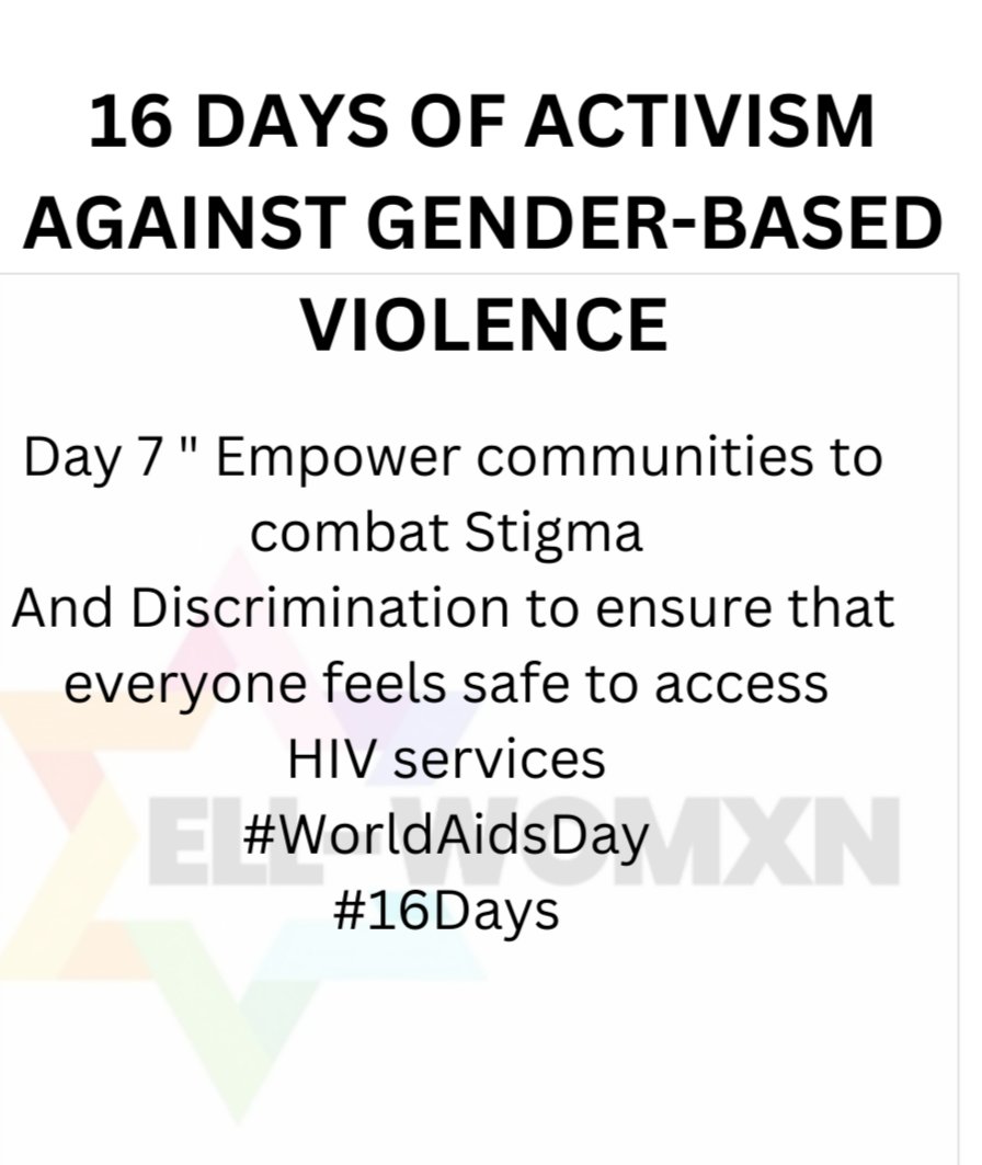 The path to end the HIV/ AIDS pandemic is being obstructed because communities’ leadership roles are being held. 
#16daysofactivism2023
#endgbv
#ellwomxn
#worldsaidsday2023
#Day7