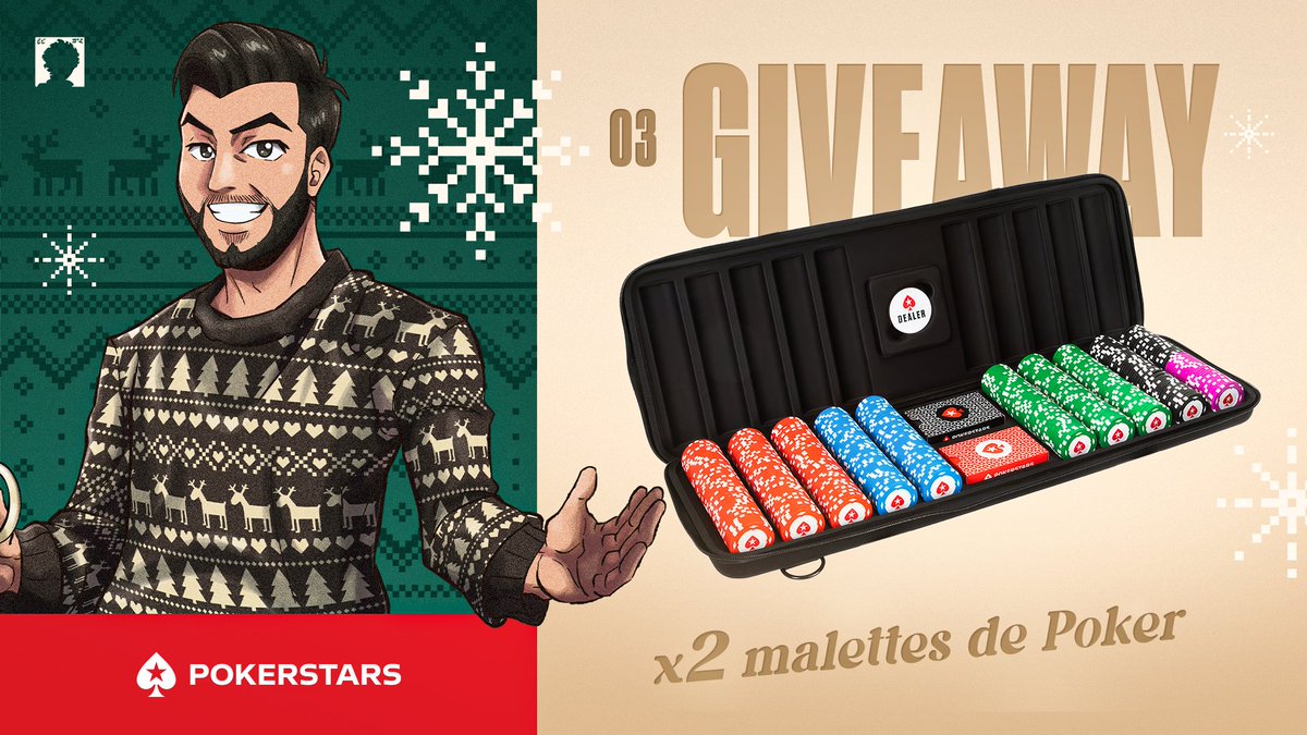 On vous aide à patienter jusqu’à Noël grâce à @PokerstarsFR avec 2 mallettes de Poker ! ♠️ Pour participer : #RT & #Follow @PokerstarsFR et @GotagaTV TAS le 10/12 (2 gagnants) | Produits offerts