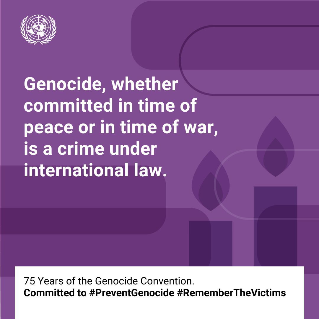 Genocide is a crime under int'l law.

153 UN States have ratified the #PreventGenocide Convention, demonstrating its significance. 41 States have not yet done so.

Has your country ratified this Convention ?  Find out here👉 buff.ly/3GpqhlW #RememberTheVictims
