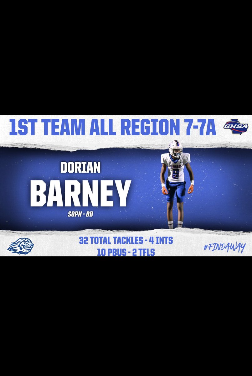 Extremely blessed to say I have been named 1st team all region 7-7A
And 1st team all county in gwinnett 
<a href="/PTRFootball/">Peachtree Ridge Football</a> <a href="/RecruitGeorgia/">Recruit Georgia</a> #B2B