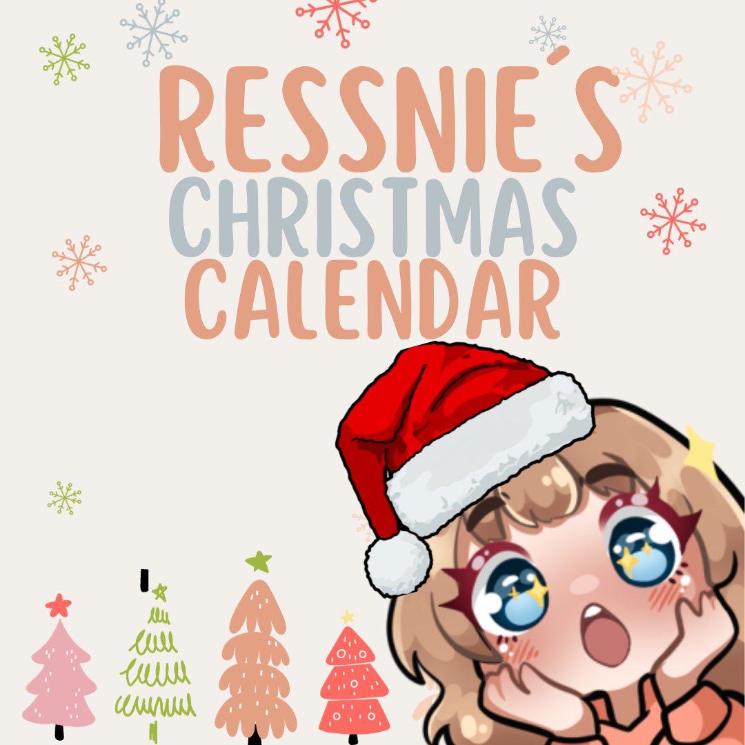 So my December project is...
A V-Tuber Christmas Calendar! 
Every day for 24 days I´ll post a free artwork of a randomly chosen Vtuber <3 
Could be anything from an Emote, sketch and small Illustration! 
Day one will be posted right after this one!