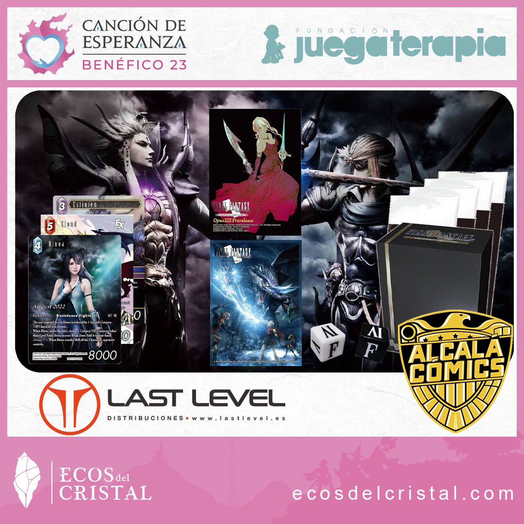 ¡Sorteo de 2 packs de iniciación!

Sorteo con motivo del evento benéfico de Final Fantasy para <a href="/juegaterapia/">Fundación Juegaterapia</a>

💰Donaciones: tiltify.com/@ecosdelcrista… 

¿Quieres ganar el pack?  

🔃Haz Retweet 
✅Sigue <a href="/alcalacomics/">Alcalá Cómics</a> 
✅Síguenos
📷Etiqueta a un amigo con el que jugarías  

El sorteo