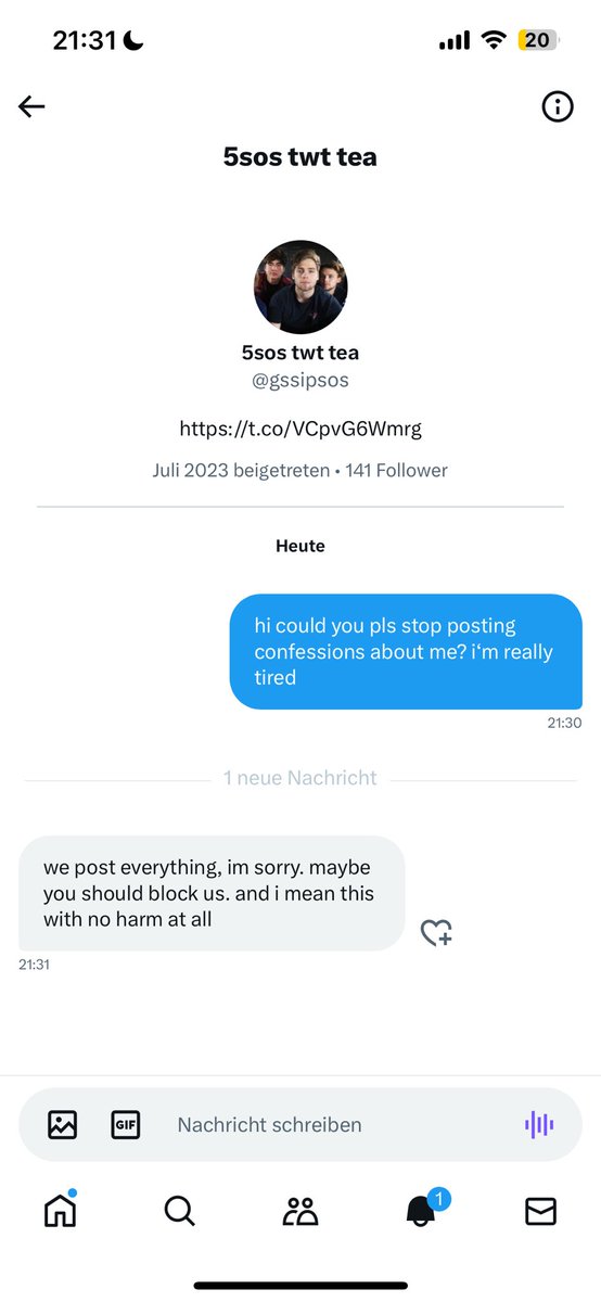 lukesgoldencurl's tweet photo. the fact that i dmed that confession page to stop posting about me and they told me that they post everything and won‘t stop posting confessions about me is fucked in the head https://t.co/JqMm4RztOB
