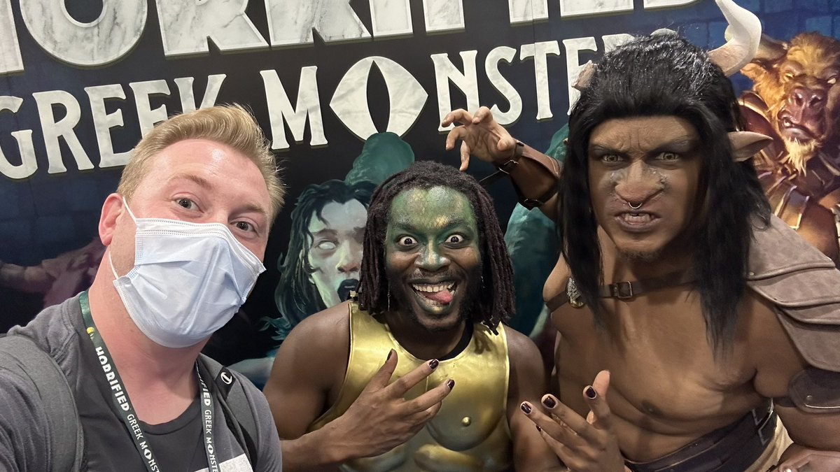 blueEMU13's tweet photo. Got to meet some Greek monsters at #PAXUnplugged #ravensburgermoment https://t.co/yv9C6IJVwq
