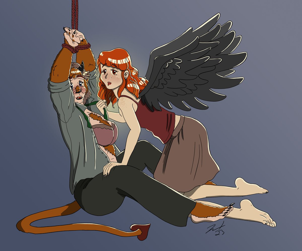 I wanted to draw something naughty of my original characters, and I just couldn't help myself...