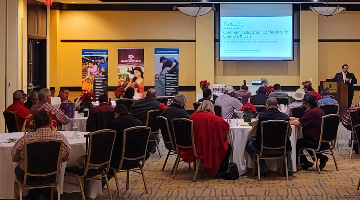 AgriLife_RSSI's tweet photo. Greatly appreciate the invitation to share RSSI’s impact on expanding college access for rural counties with our county commissioners and judges at the south Texas Conference for County Officials! https://t.co/tFNhEh7Z16