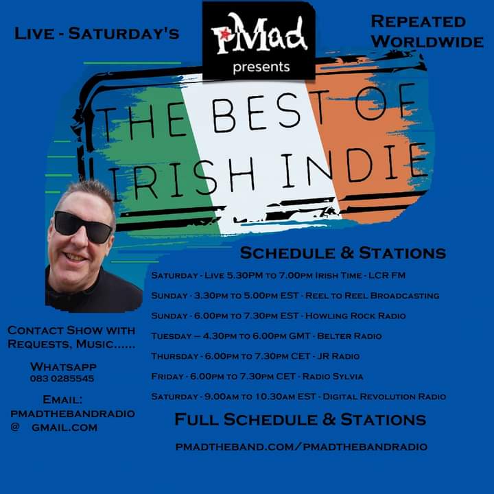 Lineup #TheBestOfIrishIndie
5.30pm GMT lcrfm.ie
<a href="/therapyofficial/">THERAPY?</a> <a href="/SilentRunningUK/">Silent Running</a>
<a href="/bUkl_Music/">bÚkl</a>
#JohnSteele
<a href="/dopaminebandirl/">Dopamine</a>
<a href="/PostPunkPodge/">Post Punk Podge</a>
<a href="/ArcticLightsC/">Arctic Lights</a>
@ThatPetrol
<a href="/TroublePilgrims/">Trouble Pilgrims</a>
<a href="/daclockworks/">The Clockworks</a>
<a href="/3DSharkMusic/">3D Shark</a>
<a href="/InTuaNuaBand/">InTuaNua</a>

Full schedule:
pmadtheband.com/pmadthebandrad…
